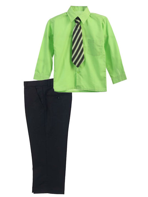 Gioberti Big Boy's 3 Piece Dress Shirt Tie Pants Formal Outfit, Sizes 8-18 - SophiasStyle.com